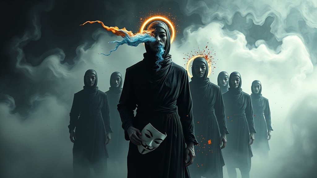 Ethereal Figure in Turmoil