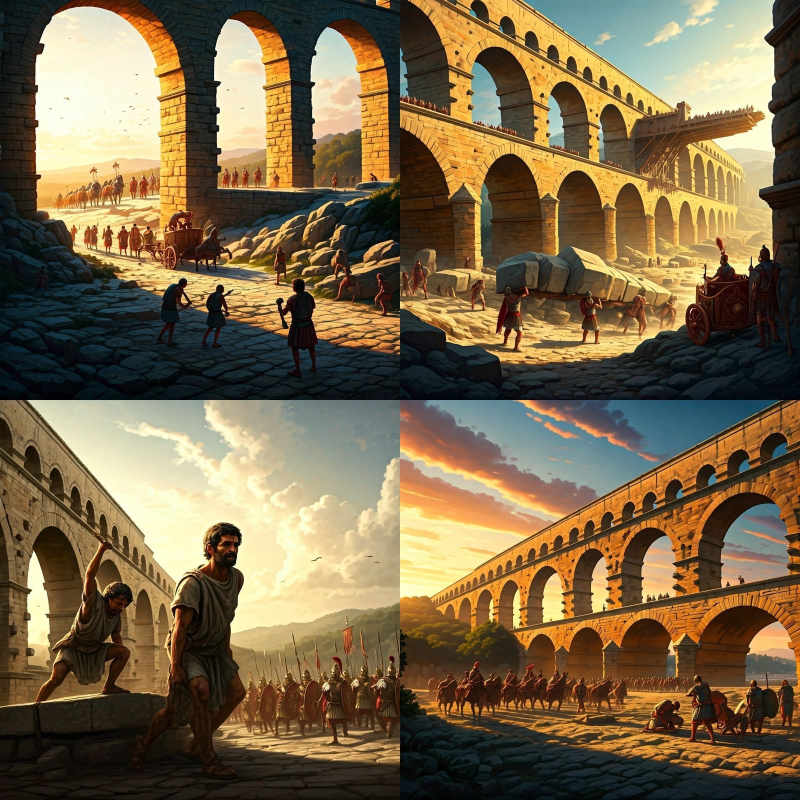 Ancient Roman Engineers Build the Pont du Gard