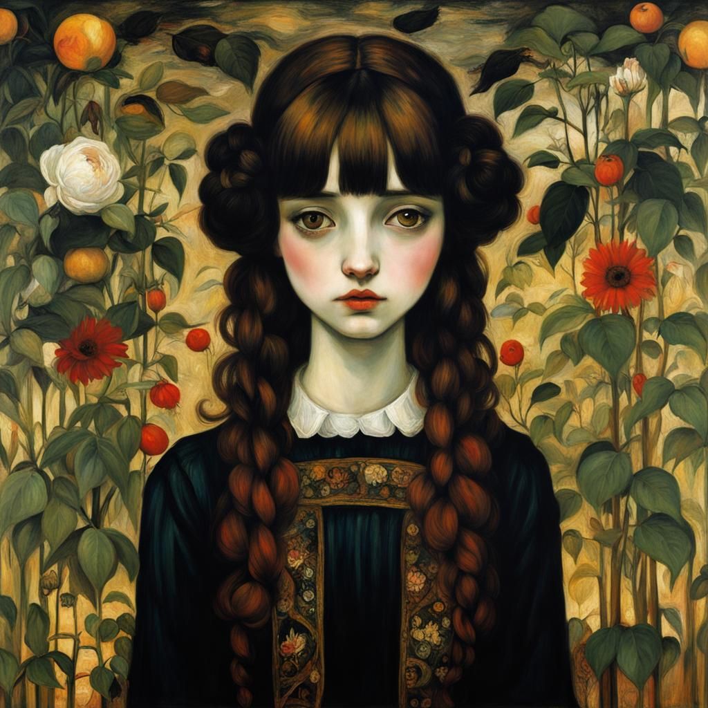 Emo Scene Girl Inspired by Klimt and Renoir