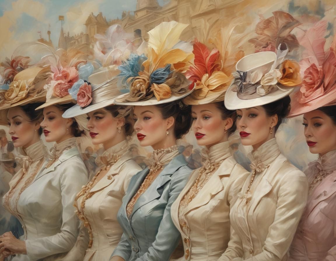 Surrealist Ascot Portrait in Impasto Oil Style