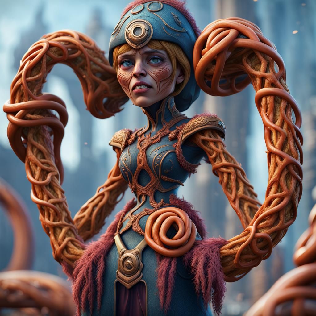 Pretzel People Character in Abstract Fantasy World