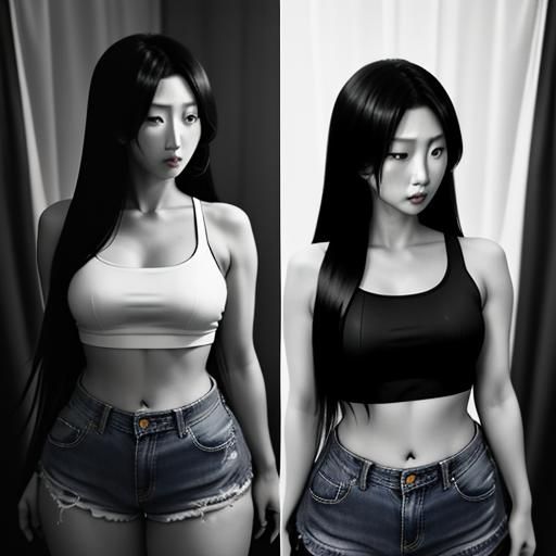 Stunning Japanese Woman with Windblown Hair