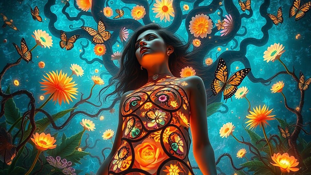 Surrealist Dreamscapes: A Mystical Woman's Labyrinthine Real...