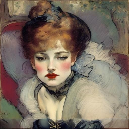 Blonde Woman with Stag Antlers and Corset