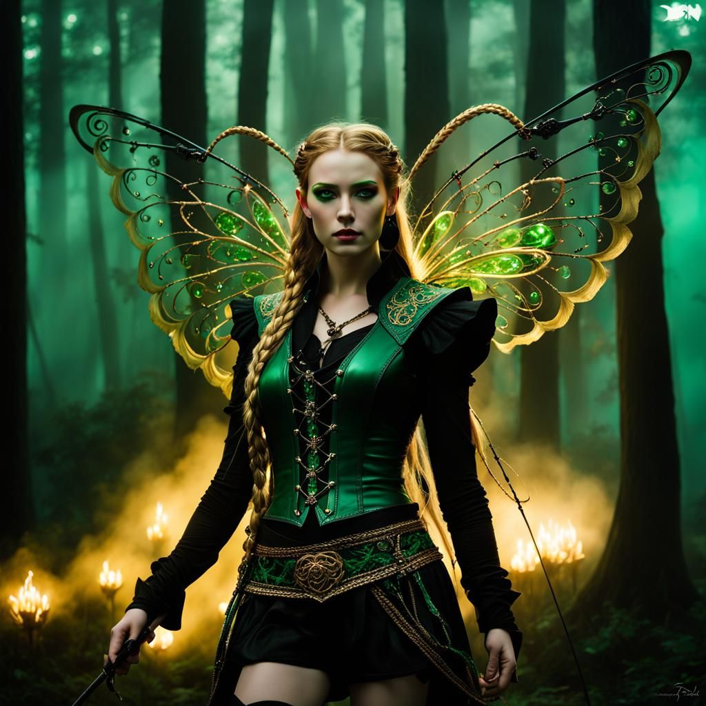 Fantasy Ranger Girl in Dark Gothic Portrait