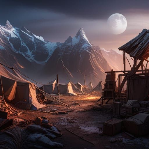 Pre-Apocalyptic Military Camp in 3D Game Style
