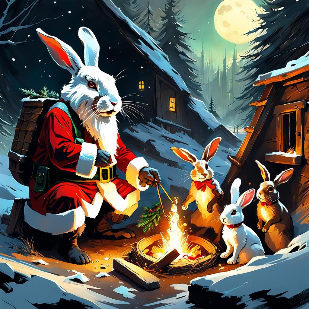 Rabbit Santa Celebrates Christmas: Fantasycore Masterpiece