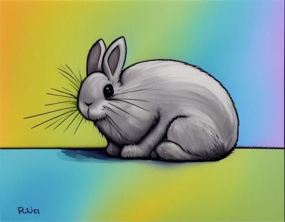 Water Bubble Rabbit Surreal Image