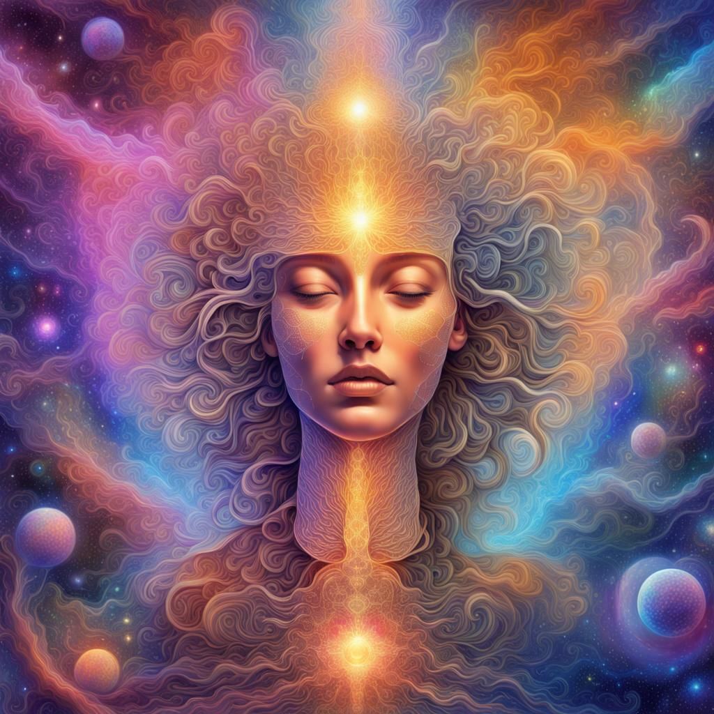 Quantum Wave Function Collapsing: Astral Illustration