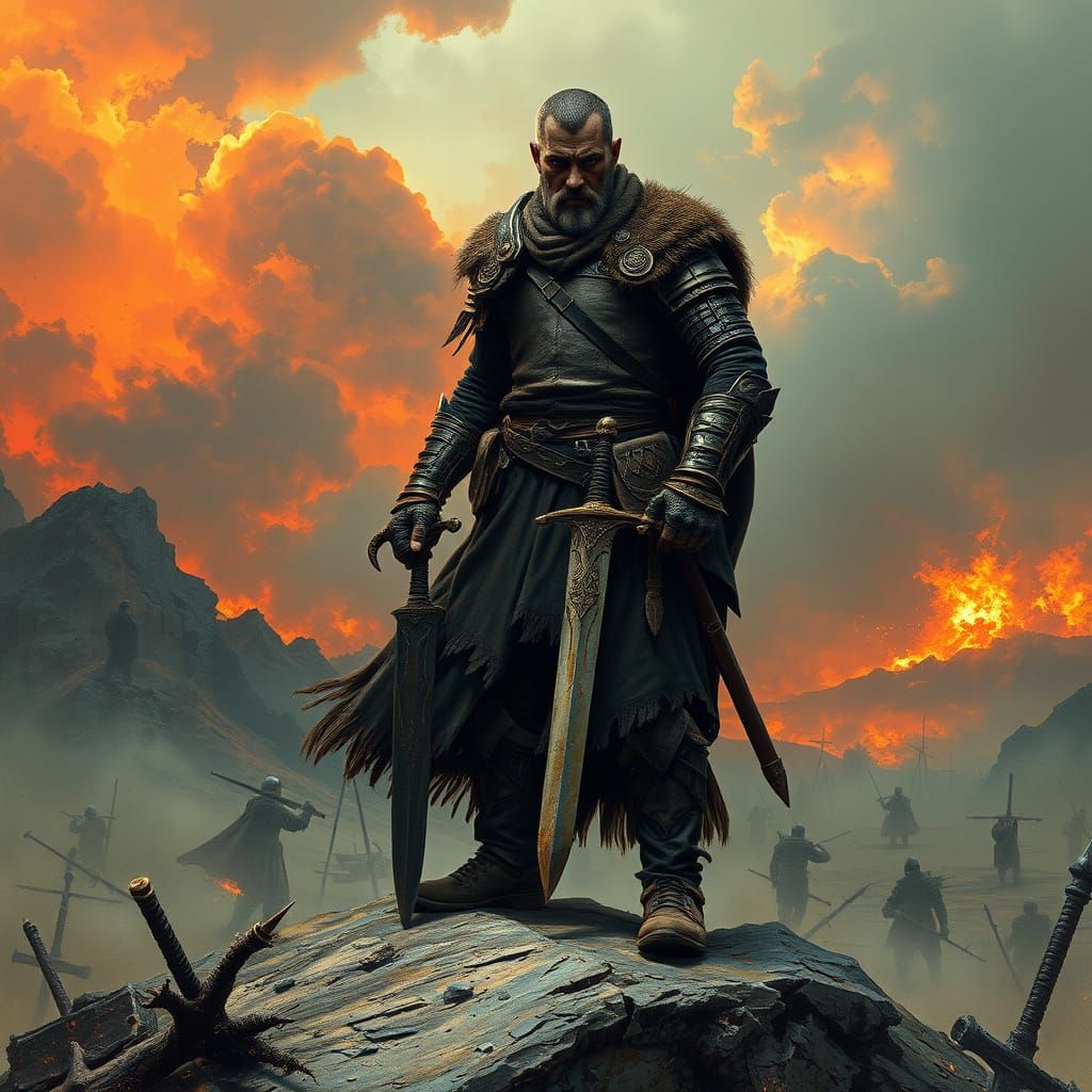 Warrior of a Fierce, Dark Fantasy Realm