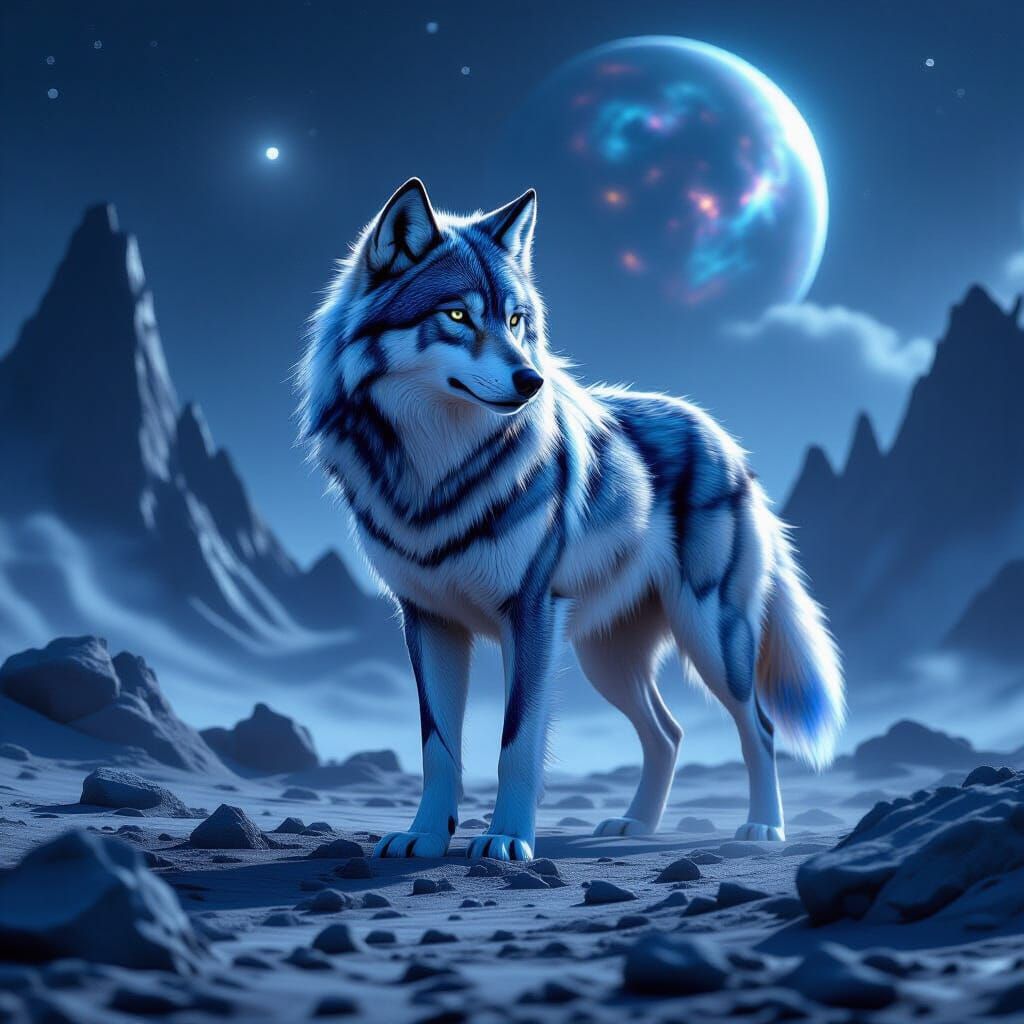 Cosmic Wolf on Alien Planet
