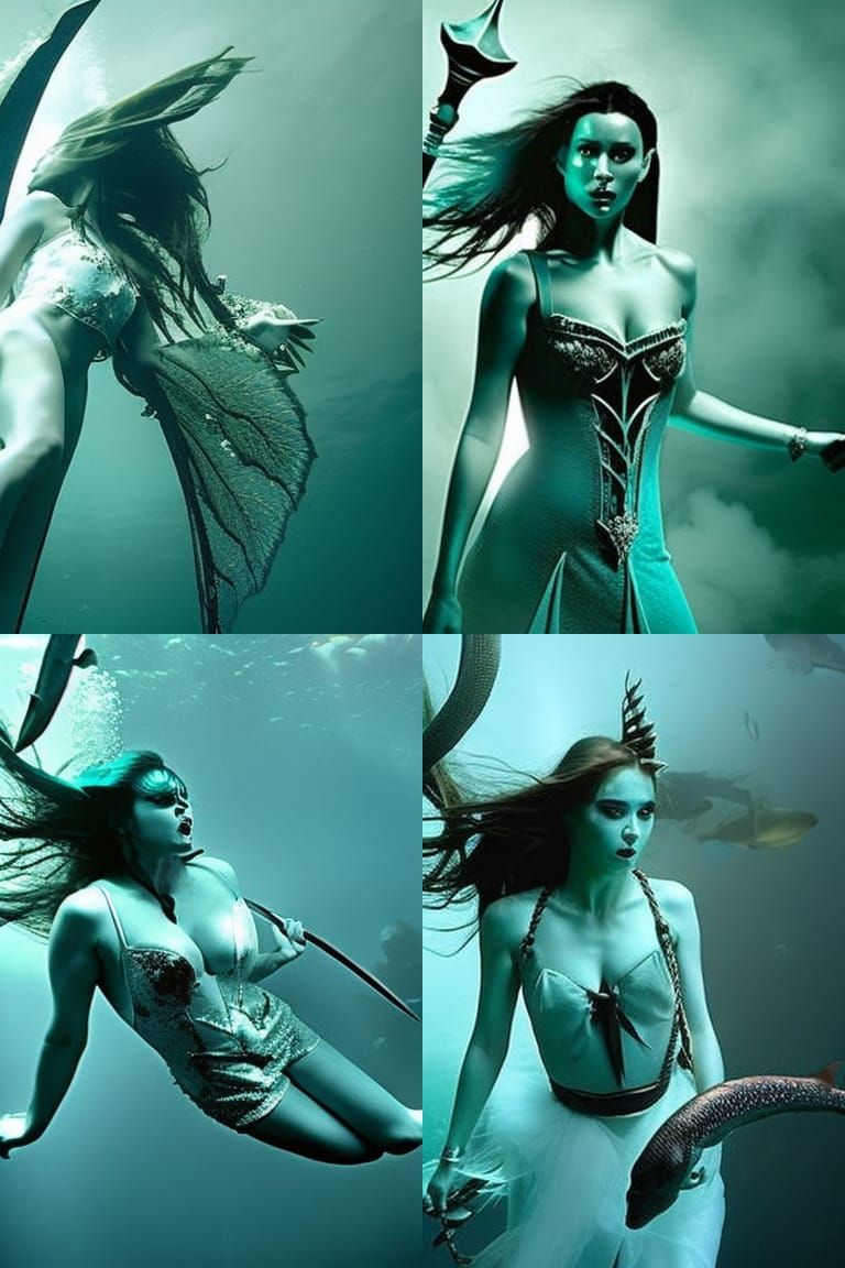 Terrifying Horror Mermaid with Murderous Intent