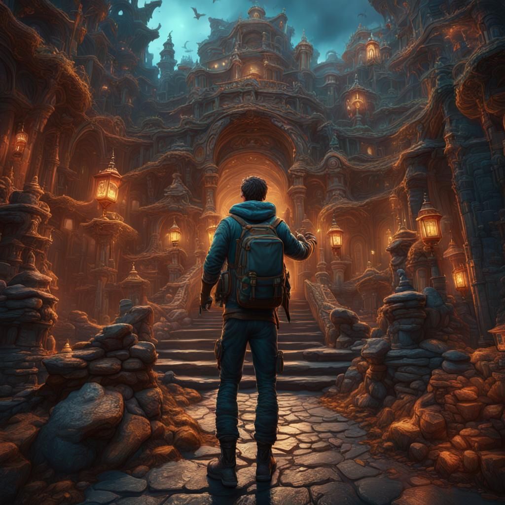 Detailed Fantasy Scene in Deep Color