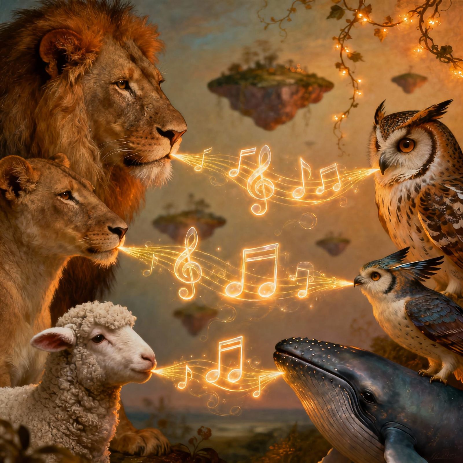 Whimsical Choir of Animals Singing in Harmony