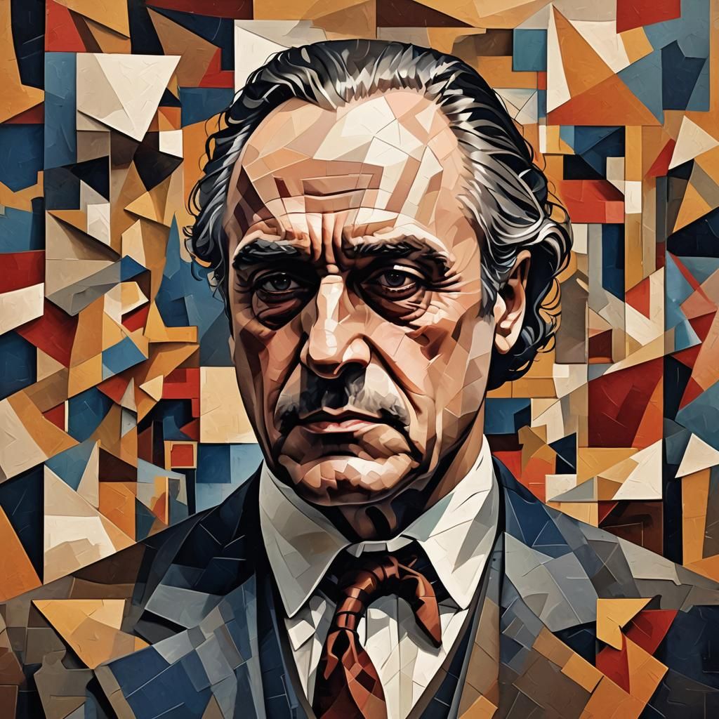 Vito Corleone: Cubist Art Deco Portrait