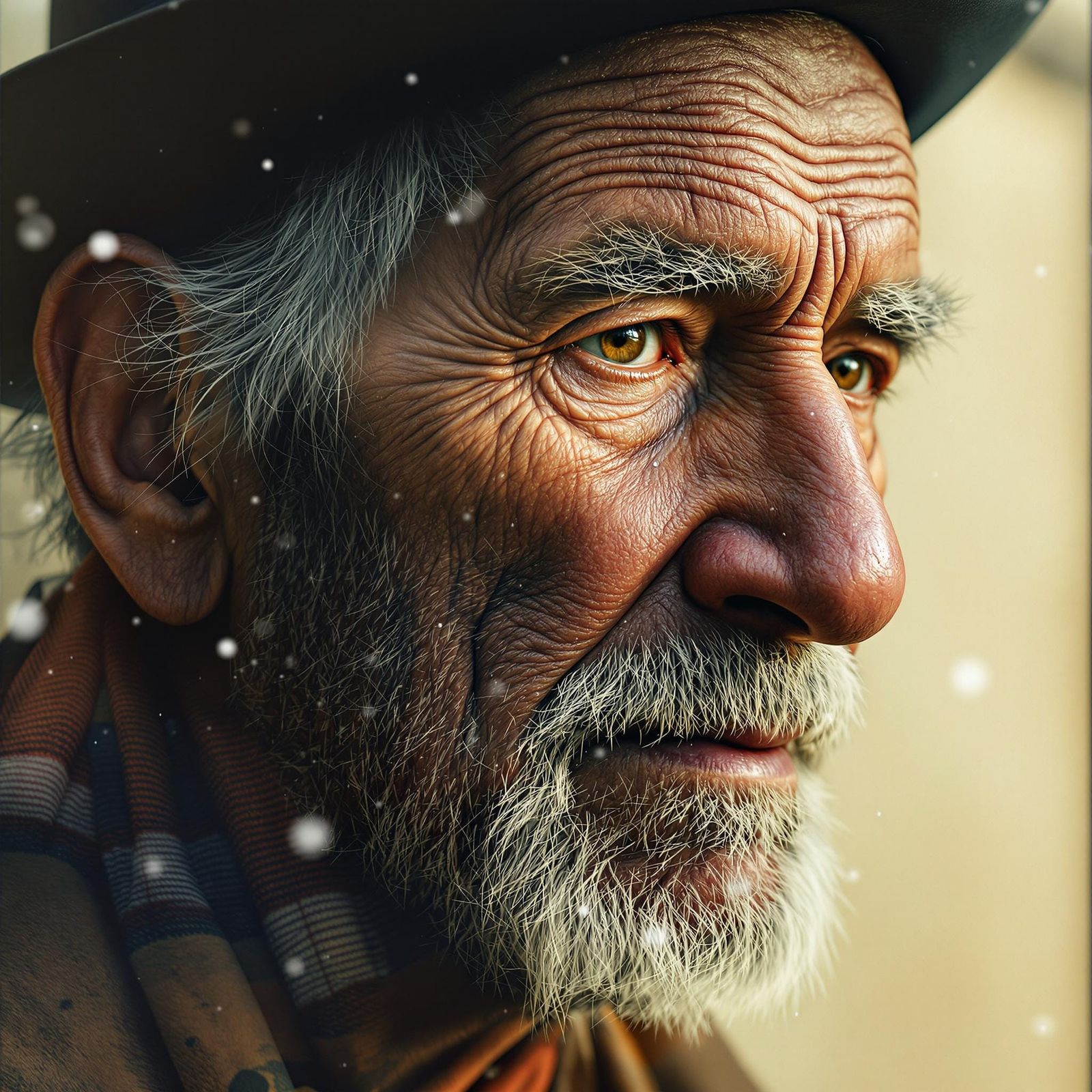 A Grieving Elderly Native American Man in a Haunting Double ...