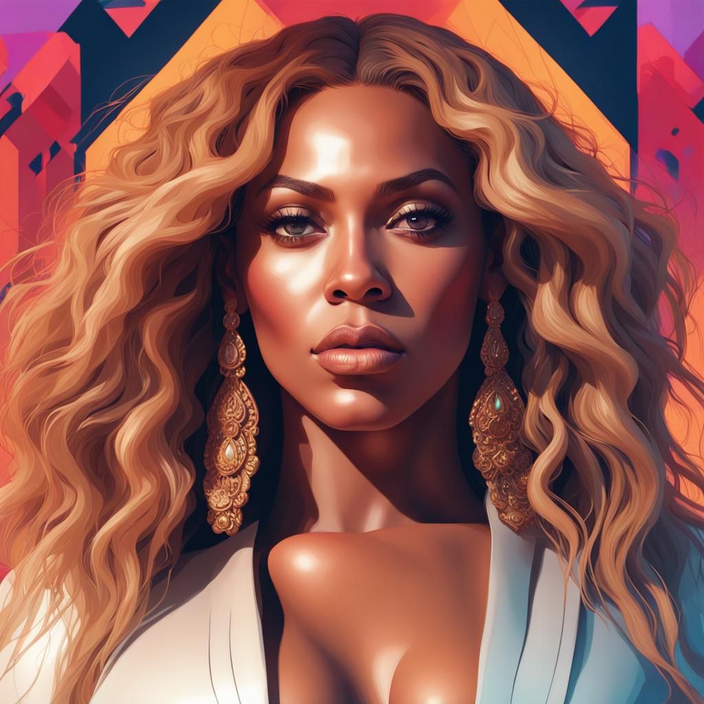 Beyoncé Portrait in Art Nouveau Style