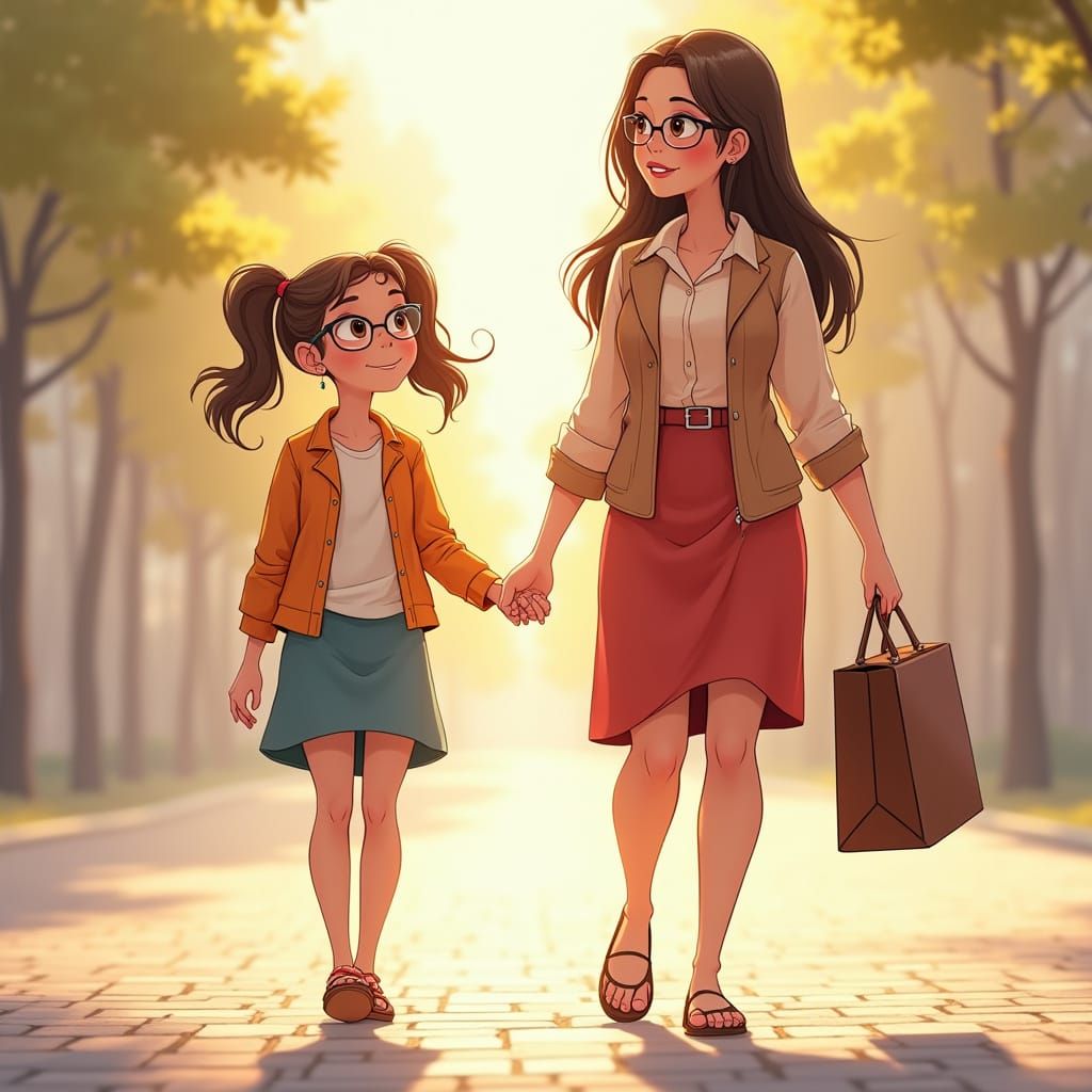 Mother and Daughter on Take Your Daughter to Work Day