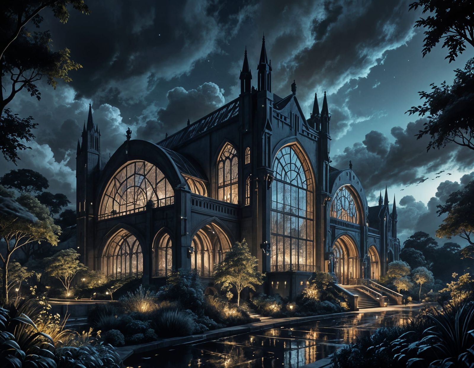 Futuristic Cityscape Sketch in Ink Lines