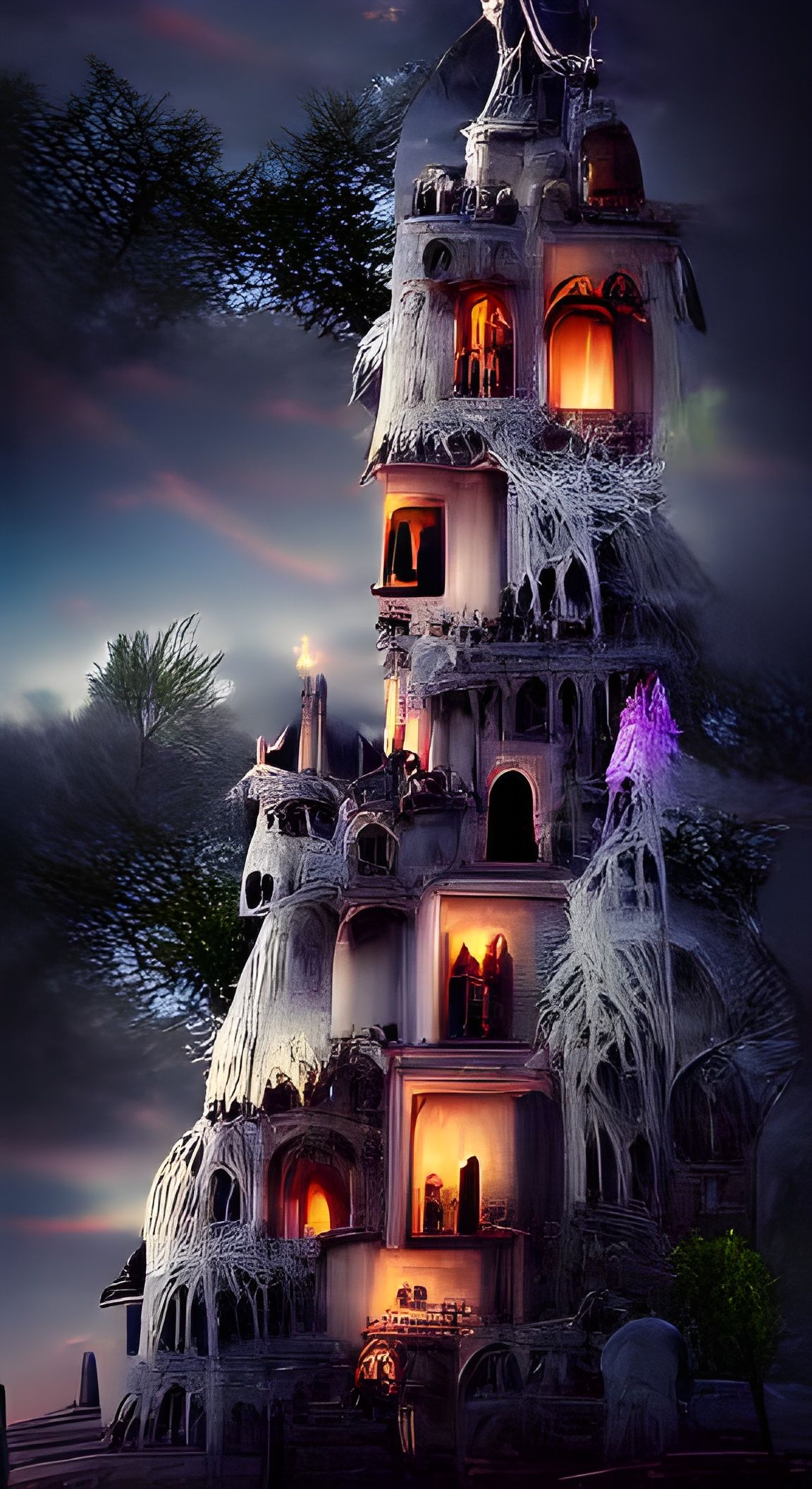 Glowing Crystal Castle at Twilight