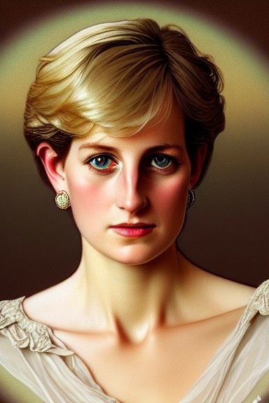 Hyperdetailed Portrait of Princess Diana, Digital Art