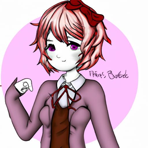 Natsuki DDLC Digital Art Portrait