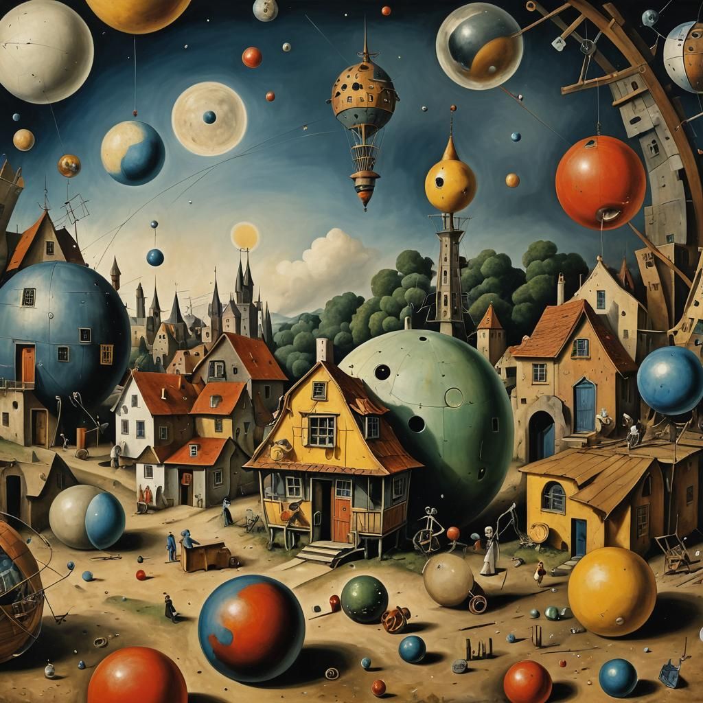 Surreal Macro View of Poverty as Oil Painting