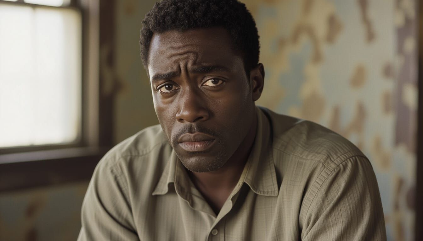 Melancholic Portrait of an African American Man