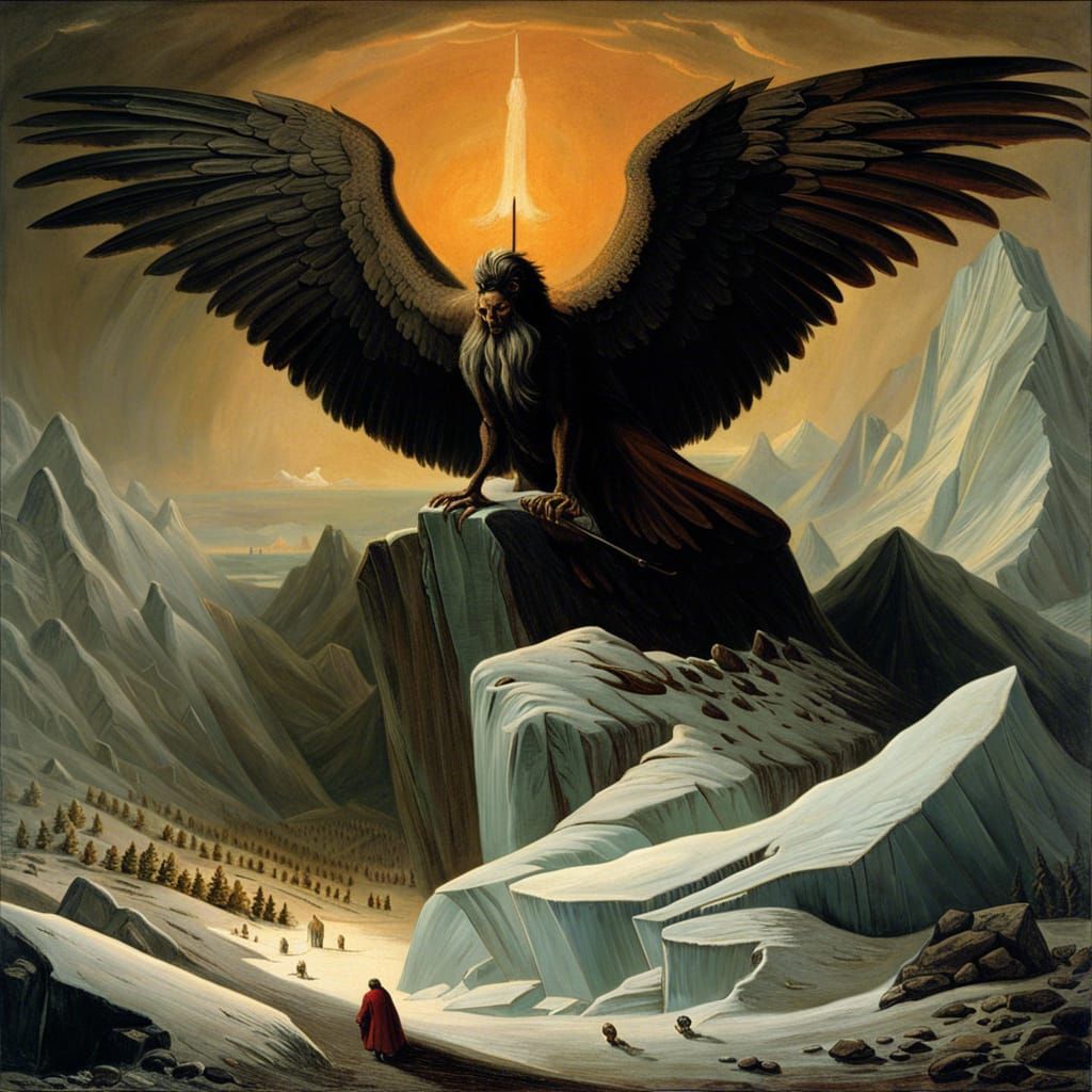 Colossal Winged Demon Buried in Arctic Ice