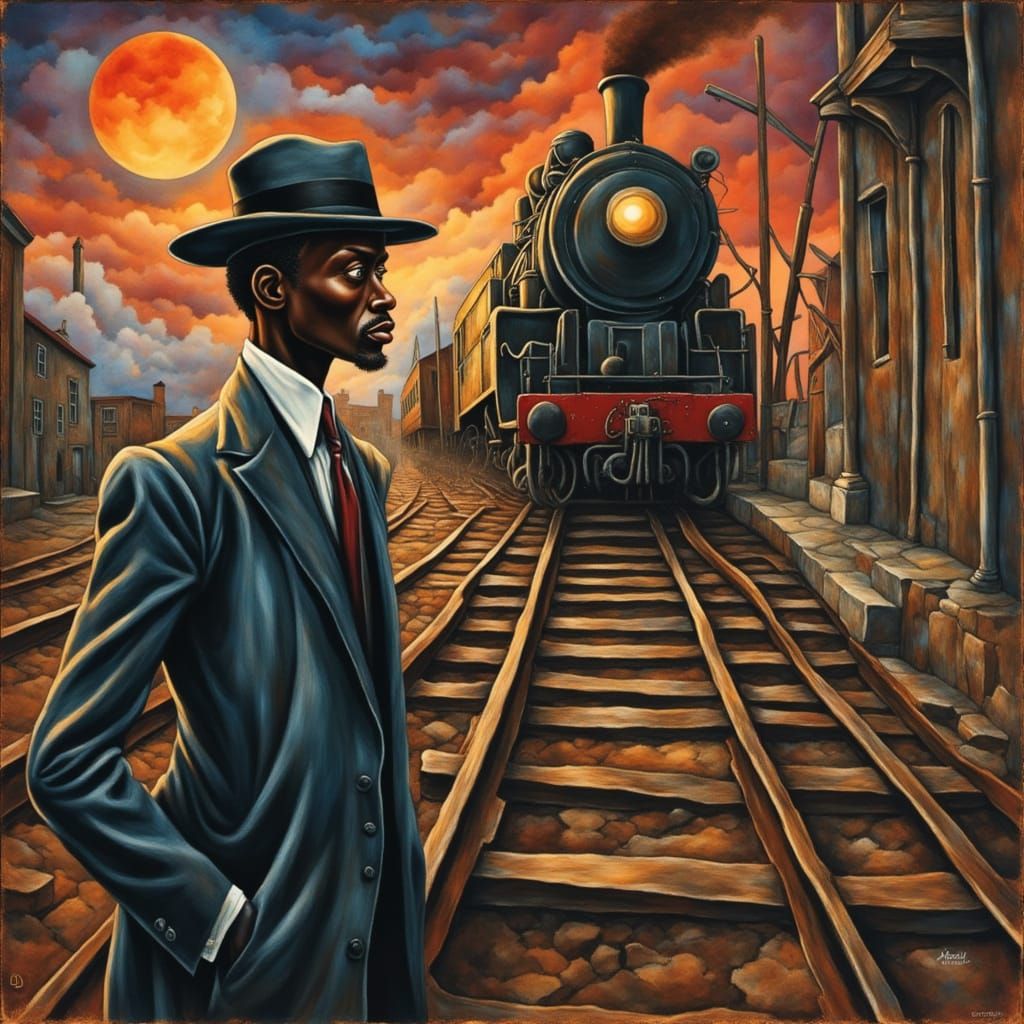 Abstract Expressionist Oil Painting in Neo-Impressionism Sty...