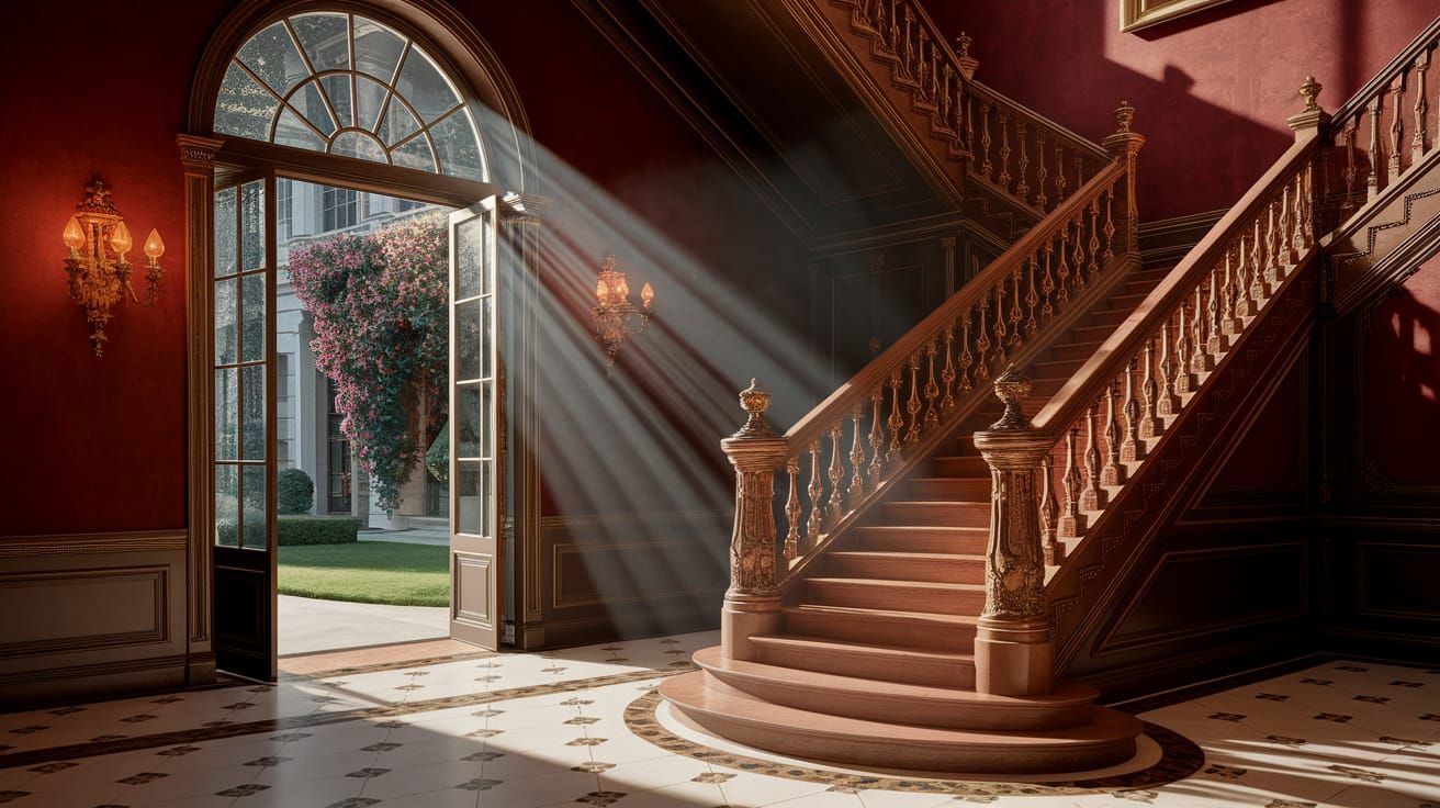 Luxurious Empire Staircase in Vermeer Style