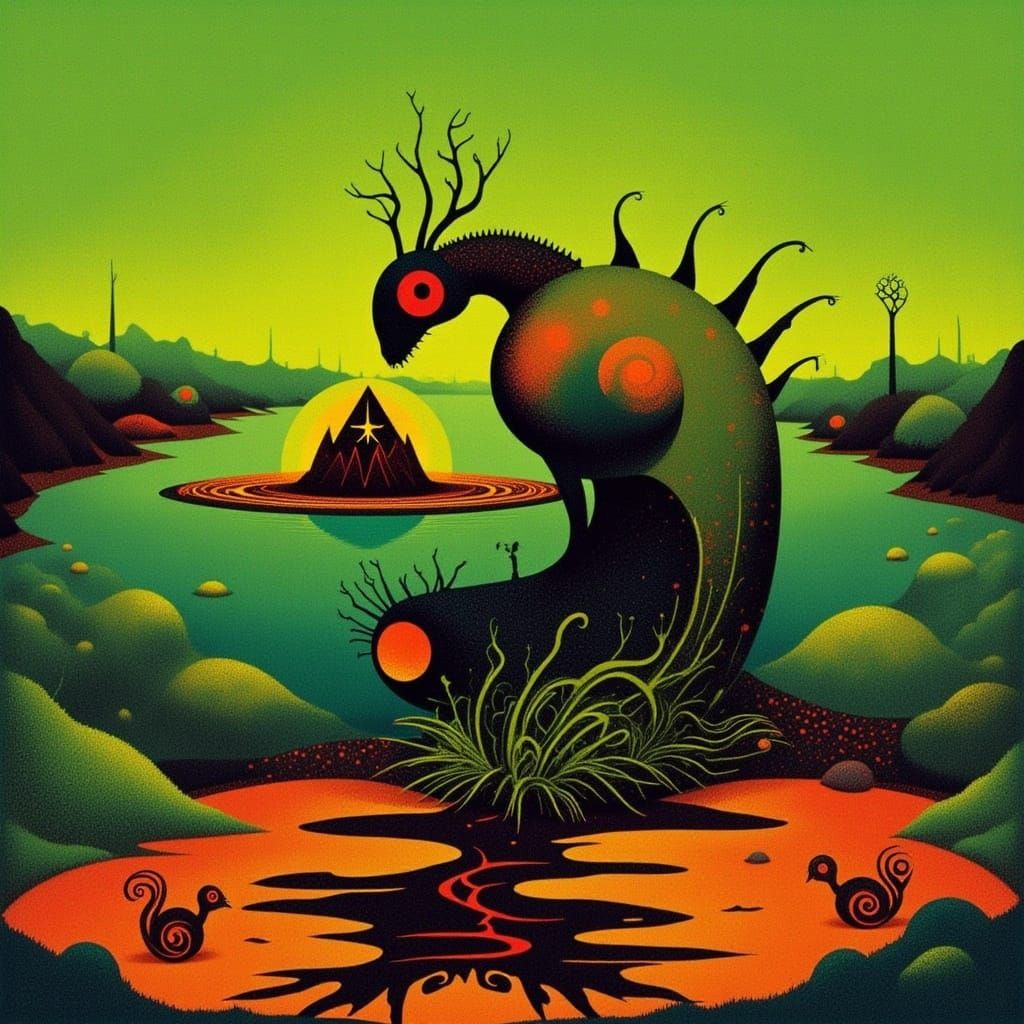 Toxic Waste Dump: Surreal Neon Paper Collage