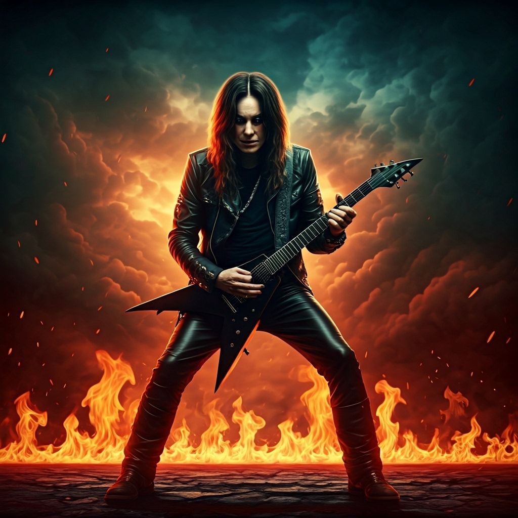 Ozzy Osbourne Rocks the Afterlife: Cinematic Film Still