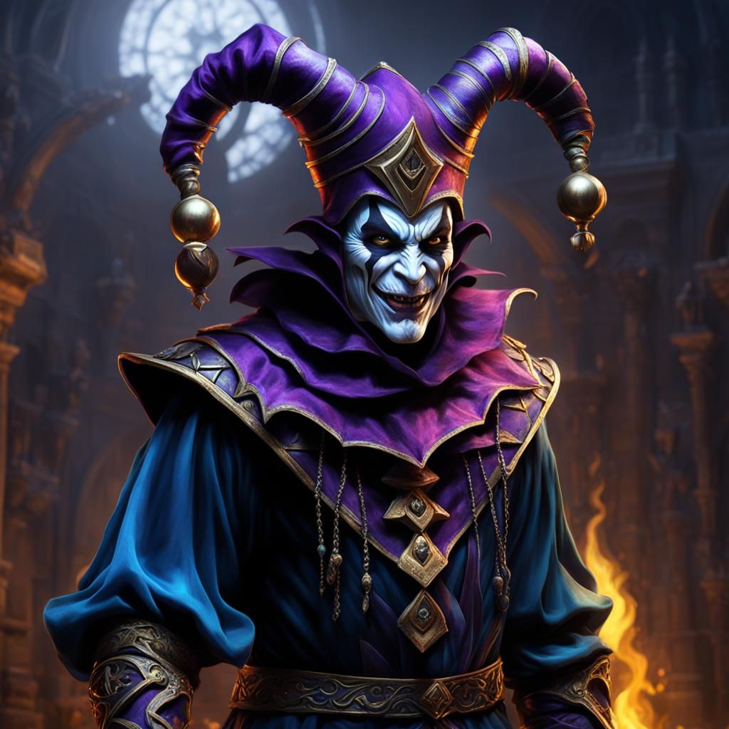 Eerie Dark Jester from a Nightmare, Digital Art