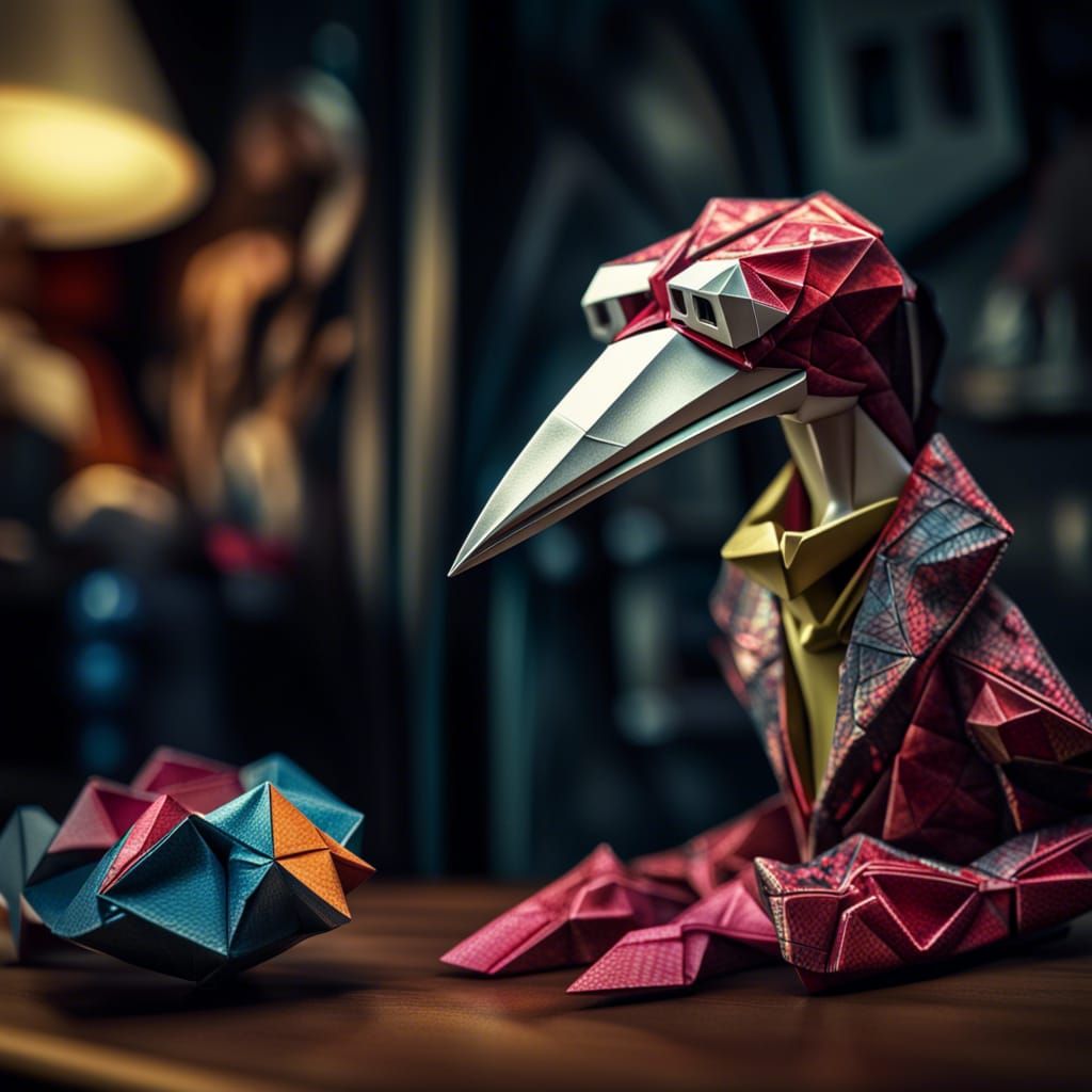 Hyperrealistic Origami Gonzo the Great in HDR