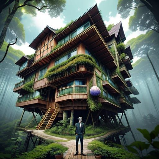 Whimsical Forest Dweller's Surreal Abode