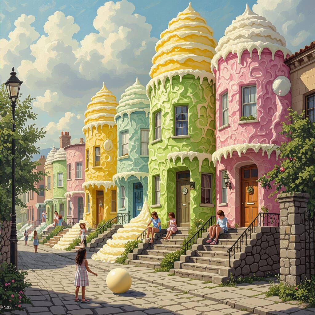 Fantasy Coleslaw Cityscape in Romantic Goth Style