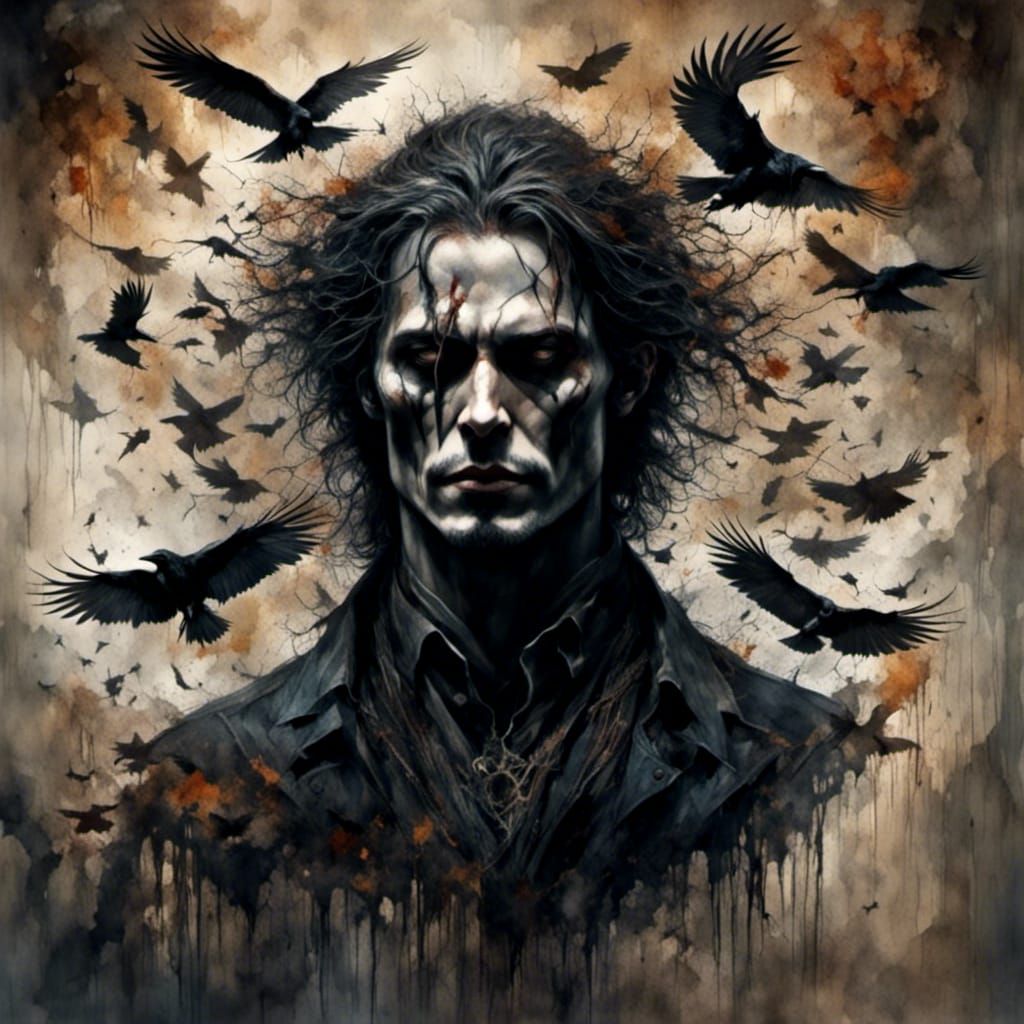 Eric Draven as The Crow in Hyperrealism Style
