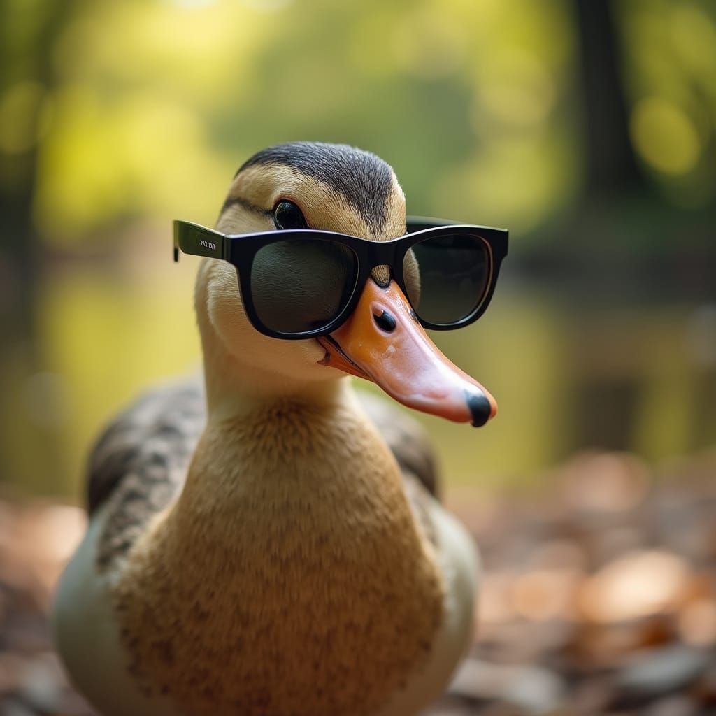 Duck in Sunglasses: Professional Outdoor Photography