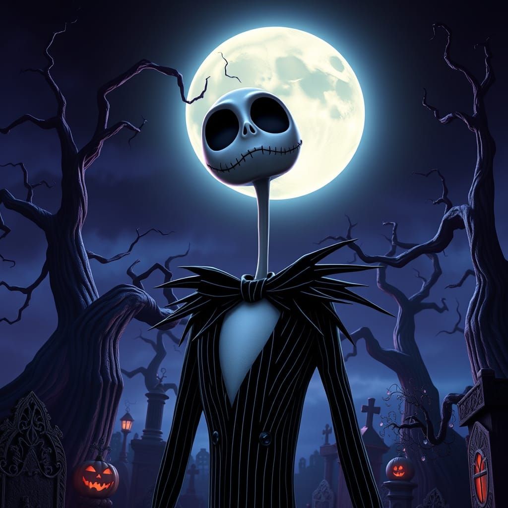 Gothic Pumpkin King in Whimsical Darkness