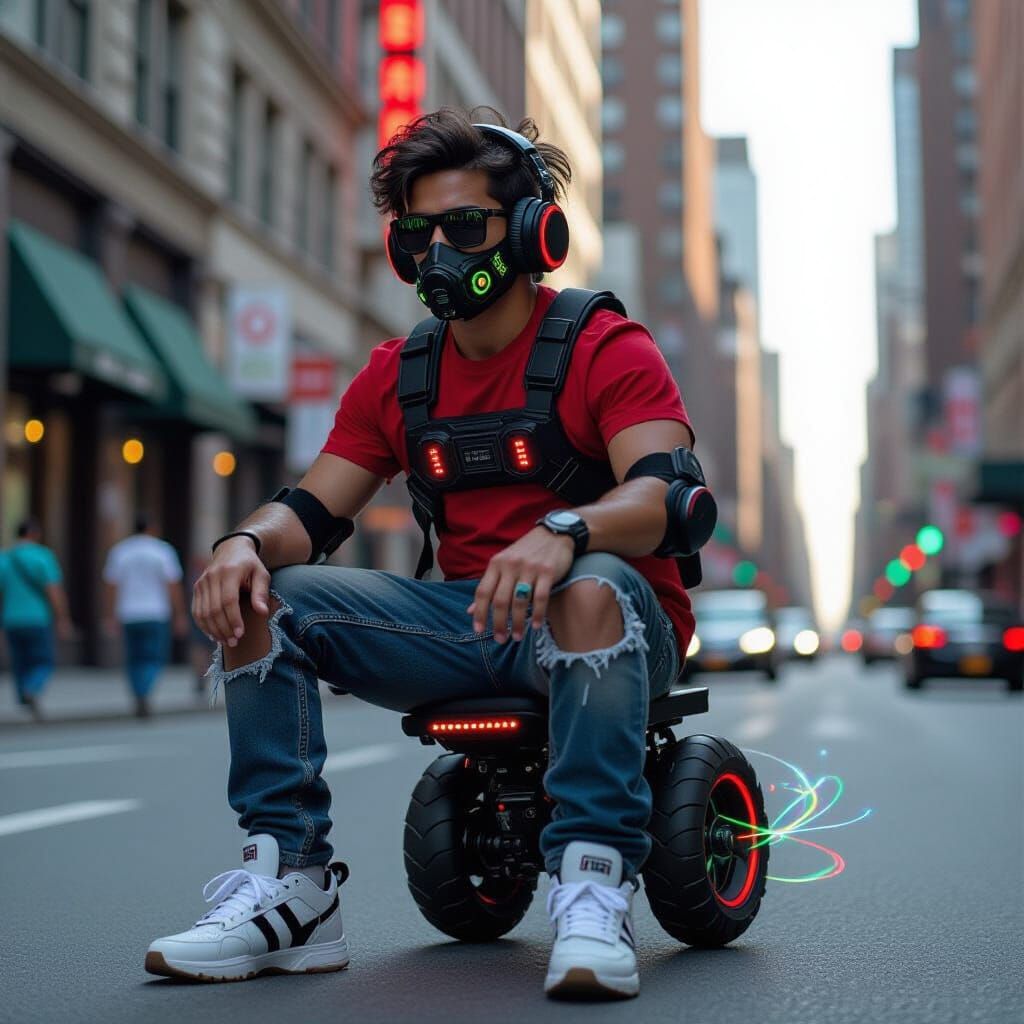 Mexican Man Rides Audio Frequencies Through Chicago Streets