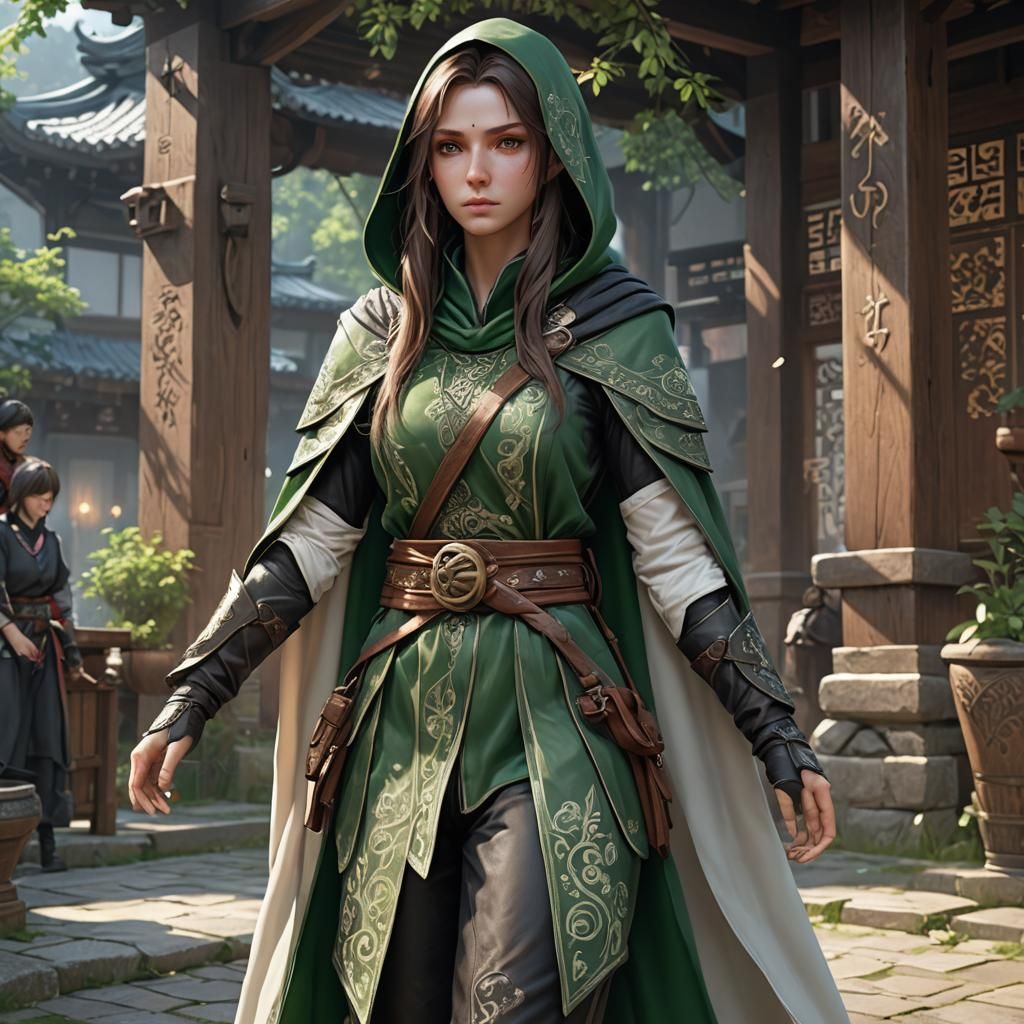 Elf Shinobi in Detailed Anime Art Style