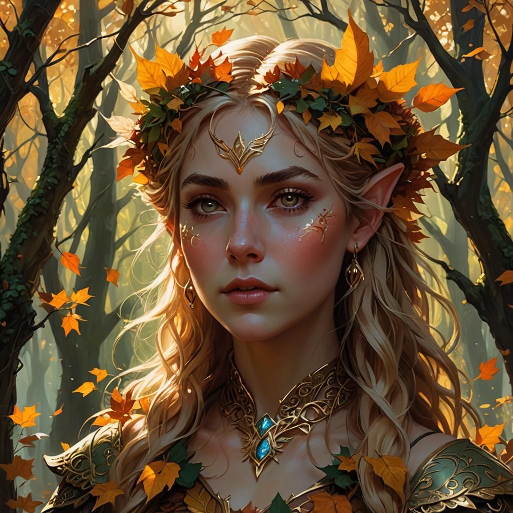 Sophia Lillis as a Stunning Elf Druid in Autumn Fantasy