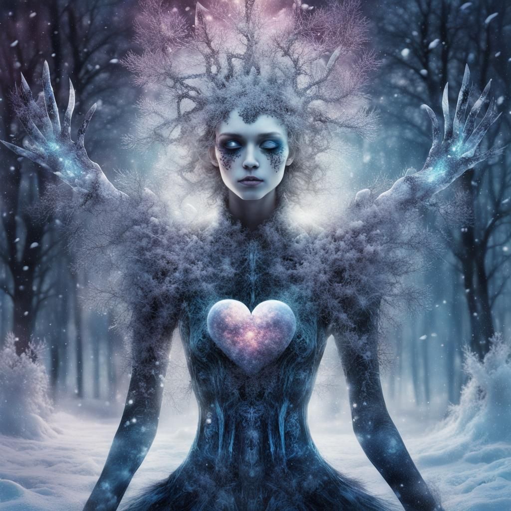 Fragmented Heart Explosion of Winter's Aurora