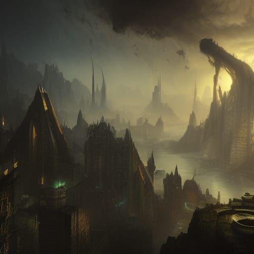 Detailed Matte Painting of Bane in Gotham