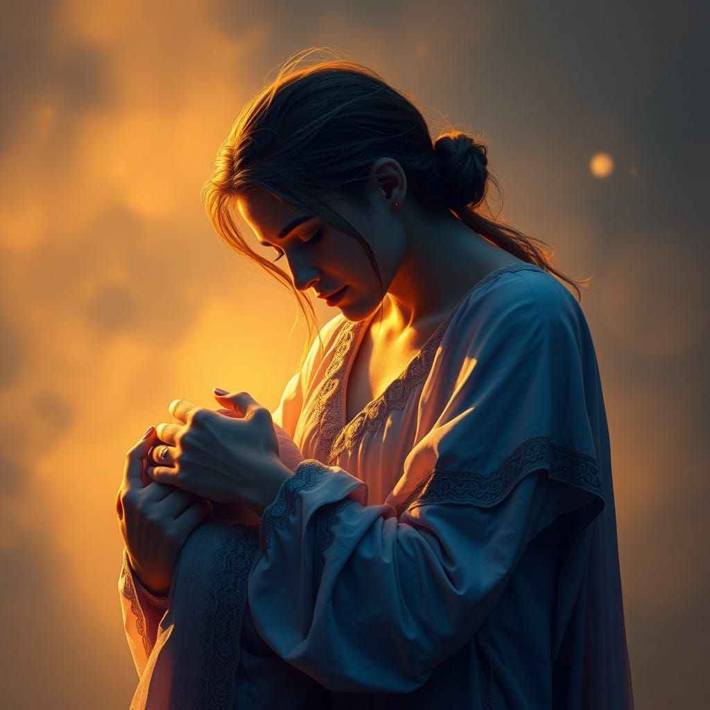 A Gentle Lover's Embrace in Dreamy Digital Realism