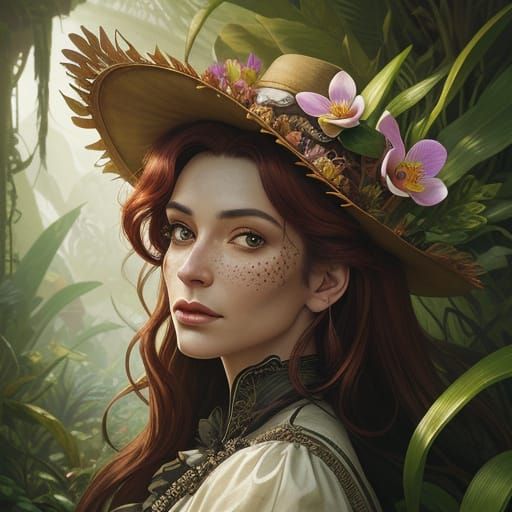Victorian Ariel in Lush Jungle Seeking Orchids