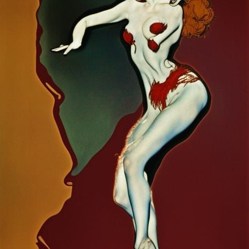 Arlene Dahl as Soiled Dove in Egon Schiele Style