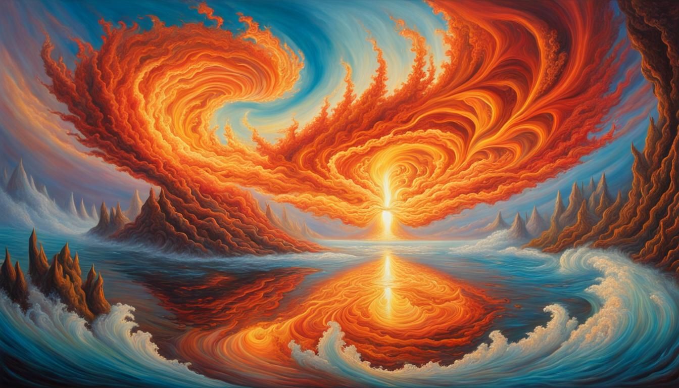 Vibrant Crystal Seascape in Hyper-Realistic Oil Painting