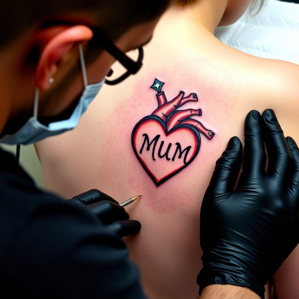Surreal Tattoo Artist Creates Heart with Mum Inside in Uniqu...